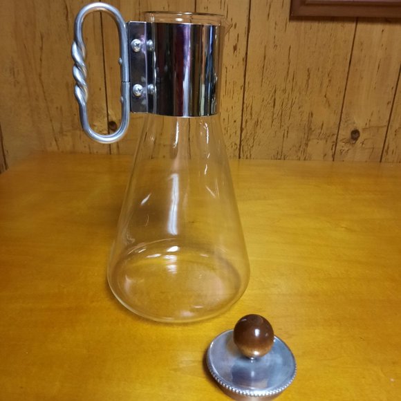 Source Unknown Dining Vintage Glass Coffee Pot With Original Lid